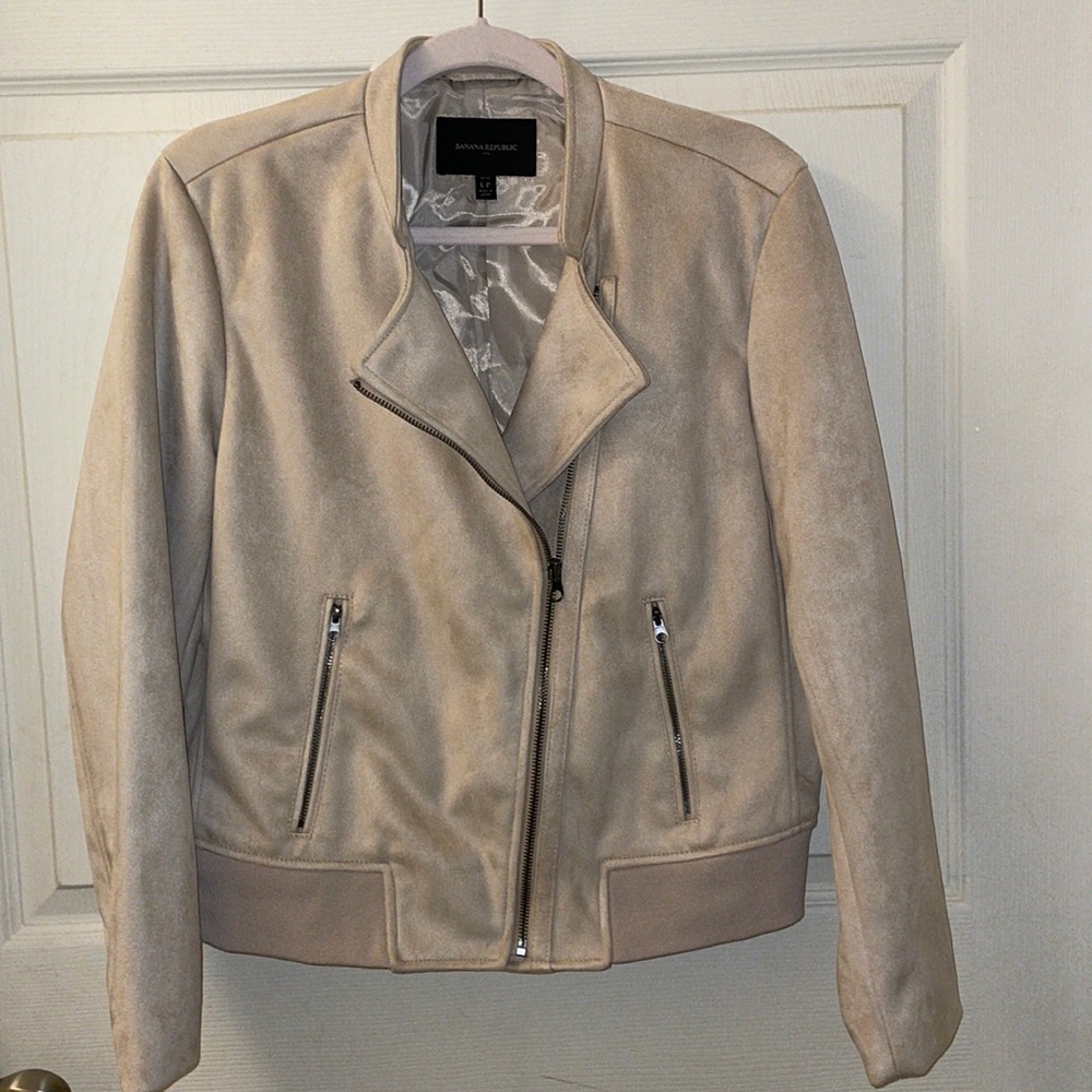 Banana Republic faux suede moto jacket